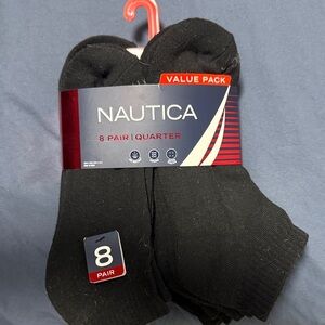 Nautica Men's Athletic Black Socks - 8 Pair Pack